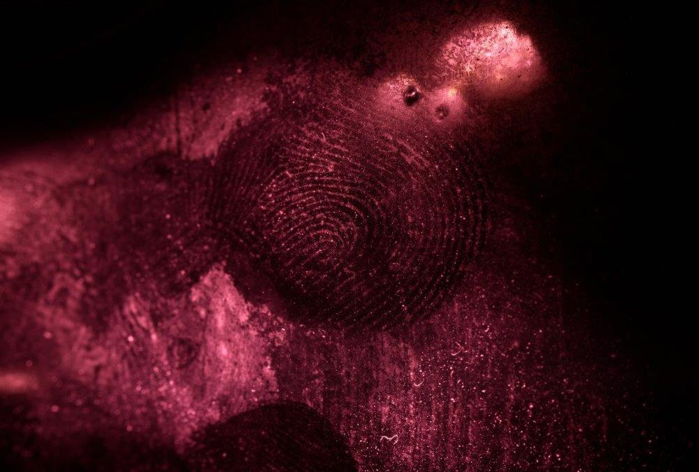 Fingerprint under UV light source.